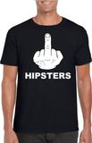 Bellatio Decorations Fuck hipsters t-shirt zwart - heren - katoen M