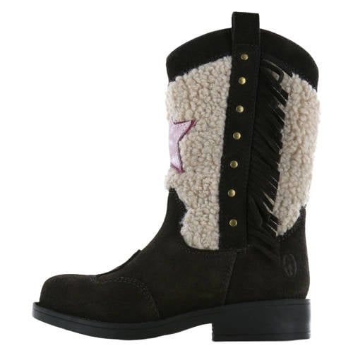 Shoesme western suède teddy laarzen - donkerbruin