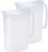 Juypal pichet/pichet d'eau - 2x - blanc - 2 litre - plastique - L20 x H23 cm - avec couvercle