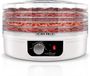 NutriChef Voedseldroger – 600 Watt – 5 Laags Droogmachine met Temperatuurcontrole tot 82°C – Rond Wit