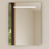 Baikal Rechthoekige badkamerspiegel, 60 x 80 cm, dikte 6 mm, ledstang, touch met anti-condens, tinten 3500 K/4000 K/6000 K