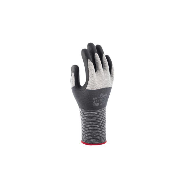 Showa Handschoen 381 grip nitril grijs large