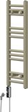LuxeBath Elektrische Badkamerradiator Sahara 300x800 mm rechte zijdelingse aansluiting handdoekradiator verwarmingselement digitaal 300W hoge thermische geleidbaarheid voor wandmontage stalen poedergelakt handdoekverwarming voor badkamer mat beige