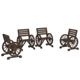 VidaXL Tuinstoelen Grenenhout 4 stuks