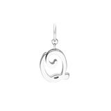 Lucardi Dames Stainless steel bedel letter - Hanger - Staal - Zilverkleurig