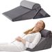 Set van 3 orthopedische wigkussens voor in bed, schuimwigkussen na een operatie ter ondersteuning van rug, benen en knieën, verstelbaar opvouwbaar driehoekig kussen van 23 en 30 cm voor slapen, zure reflux, snurken, fluweel