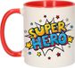 Bellatio Decorations Super Hero Mok - Wit/Rood - 300 ml - Keramiek