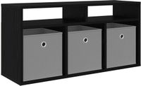 vidaXL Laagkast met lade Zwart Eiken 87 x 27,5 x 43 cm