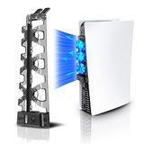 NexiGo Ventilateur de refroidissement pour PS5 avec lumière LED, système de refroidissement efficace, facile à installer, ventilateur de refroidissement pour Playstation 5 avec 3 niveaux de ventilateur et port USB supplémentaire