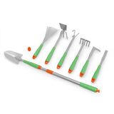 Ibenzoa® Set d'outils de jardinage avec manche télescopique pour un jardinage facile et amusant 8 pièces