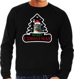 Bellatio Decorations Dieren kersttrui Zeehond - zwart - voor heren - Foute zeehonden kerstsweater - lange mouwen - kleding XXL