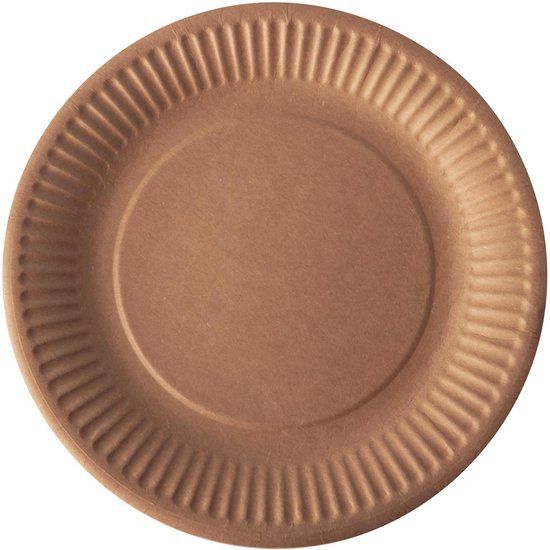 Conpax Bord pure, rond, bruin, diameter 19 cm, uit karton, pak van 20 stuks