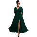 Goddiva Robe portefeuille à manches papillon femme Maxi
