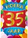 Bellatio Decorations Verjaardag deurposter - 35 jaar - multi - 59 x 84 cm - feestartikelen