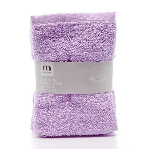 MERIDIANA Super zachte 100% katoen familie washandjes - lavendel - 3 Pack - 30cm x 30cm