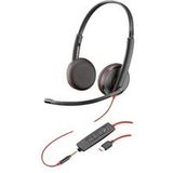 Poly Blackwire 3225 Headset Bedraad Hoofdband Kantoor/callcenter USB Type-C Zwart