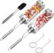 Merkloos Rollende BBQ grillmand - Afneembaar handvat - Groot - Camping - Vlees en groente - Zilver - RVS