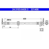 ATE Flexible De Frein 24.5103-0430.3 Bmw 34 32 1 159 717