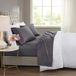 Beautyrest BR 600 TC koelende katoenmix effen vel 16 inch diepe zak hypoallergeen, het hele seizoen, zacht beddengoedset, bijpassende kussensloop, koningin, houtskool 4 stuk