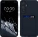 kwmobile telefoonhoesje geschikt voor Samsung Galaxy A55 5G - TPU case met pasjeshouder - Donkerblauw