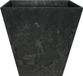 Artstone Ter Steege Bloempot/plantenpot - vierkant - gerecycled kunststof - zwart - D25 en H25 cm
