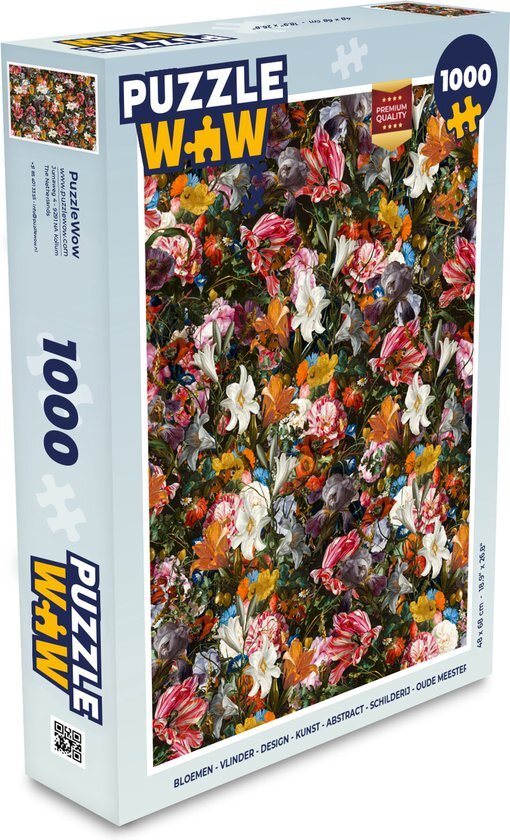 MuchoWow Puzzel Bloemen - Patroon - Kunst - Legpuzzel - Puzzel 1000 stukjes volwassenen