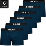SNOCKS Boxershorts Heren, 6-pack, Biologisch Katoen, Blauw, Maat L