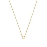 LUXENTER 18K Gouden Alfabet Ketting - Letter D