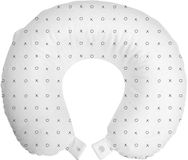 ABAKUHAUS Xo reiskussen met neksteun, geometrisch monochroom design, schuimrubberen reisaccessoire voor vliegtuig en auto, 30x30 cm, zwart-wit