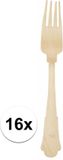 Merkloos / Sans marque Esschert Design Bv Design wegwerp vorken van hout - 16x stuks - 19 cm - Bestek voor verjaardag/BBQ