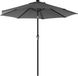 Parasol sans marque avec éclairage solaire LED - Parasol - Parasol - Protection UPF 50+ - Ø 2,7m - Gris