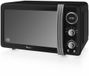 Swan Retro SM22030LBNEU Digitale magnetron, 20 l, 5 standen, ontdooifunctie, timer 60 minuten, spiegeldeur, draaiplateau 27 cm, vintage design, zwart, 800 W