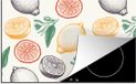 Merkloos KitchenYeah® Inductie beschermer 77x51 cm - Fruit - Vintage - Inductiebeschermer voor Inductie Kookplaat - Multicolor