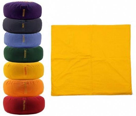 Yogi & Yogini Meditatiemat hoes geel 3e chakra 65x65x5 cm