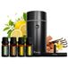 Prestigo Essentials Prestigo Autoparfum - Diffuser & clip - Auto parfum set - 6 geuren - Sandalwood, White Tea, Vanilla, Lemon, Cologne en Ocean - Diepzwart