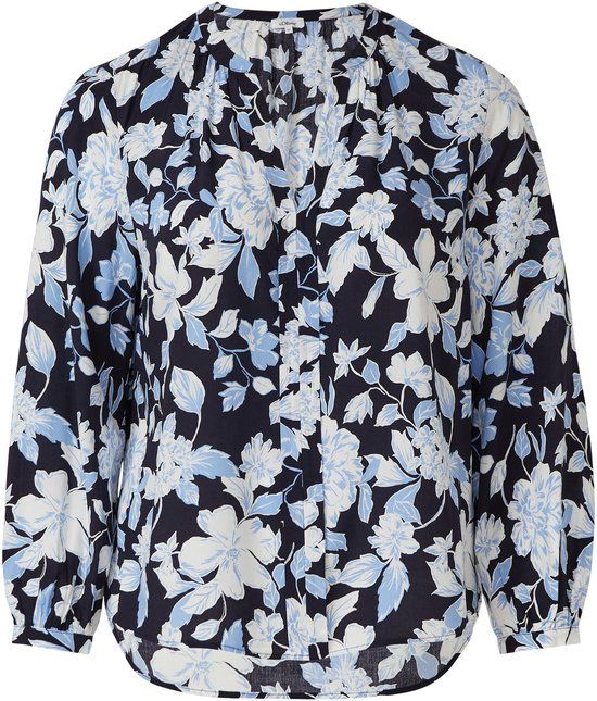 s.Oliver Curve s.Oliver Gebloemde blouse met V-hals van viscose navy maat 44