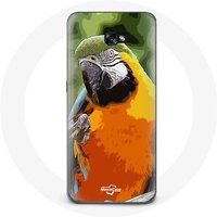 Maniacase Etui voor Samsung Galaxy A8 2016 Aras Papegaai Oranje Groen