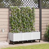 vidaXL Plantenbak met Wielen 3 st Wit PP