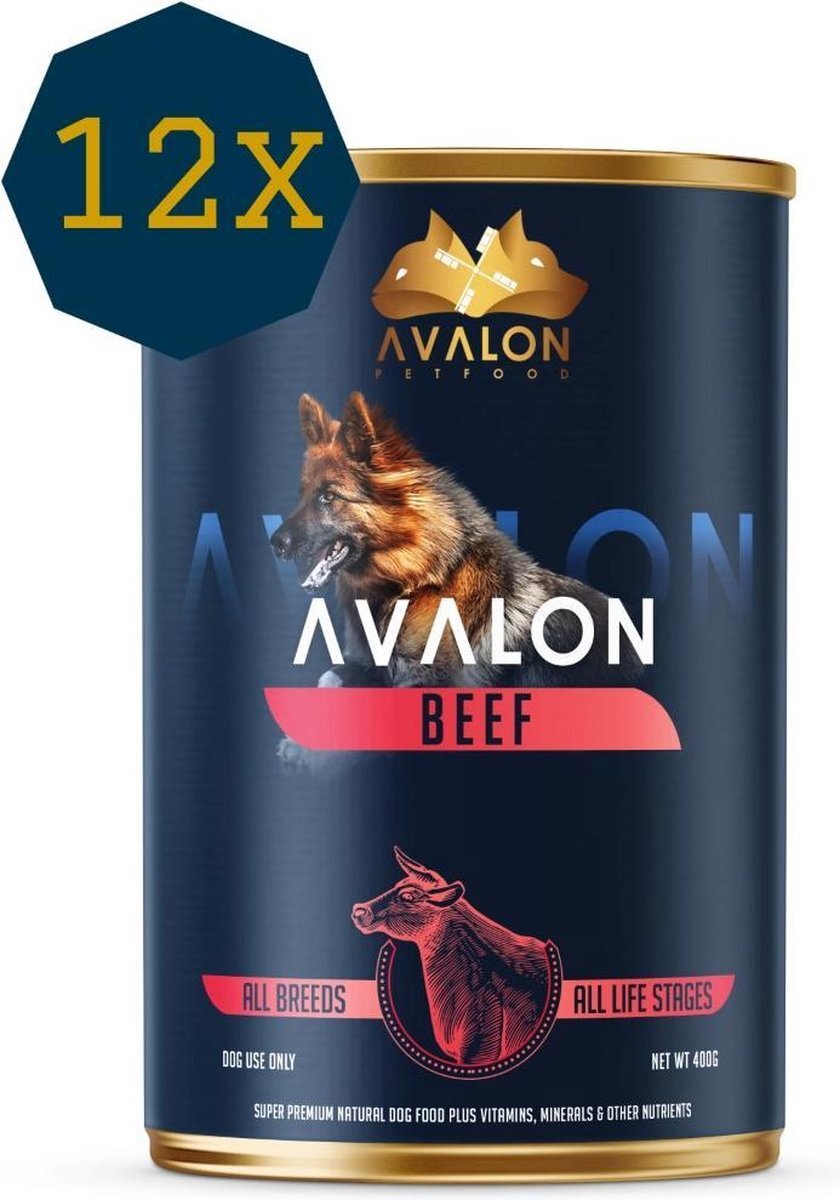 Avalon Dog Beef - Hondenvoer - 12 x 410g