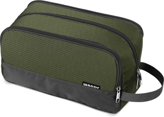 WANDF Toiletbag for men hanging doppet water-resistant shaving bag small toiletry bag for travel (A-Army green)