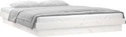vidaXL Bedframe - Massief Hout - Wit - 140x200 cm - Met LED-verlichting