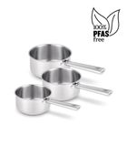 Beka Cicla 3-delige Sauspannen Set - Ø 16, 18, 20 cm - Gerecycleerd RVS - inox - PFAS-vrij - Geschikt voor inductie - 3 Steelpannen