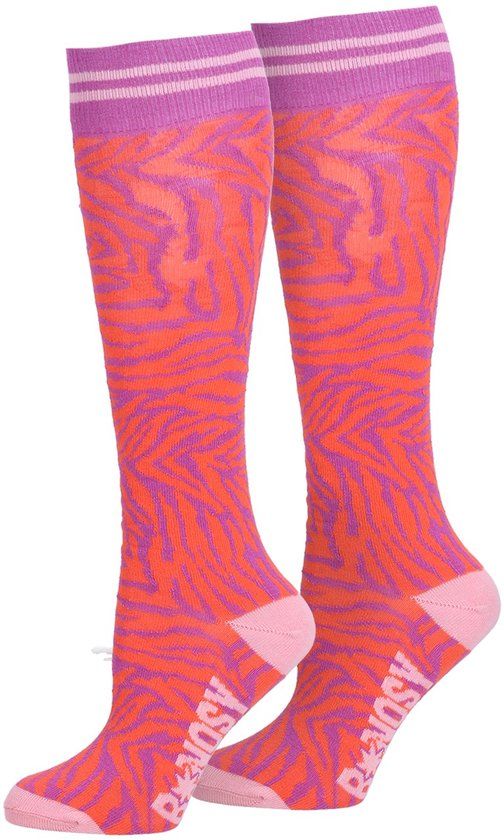 B. Nosy Y602-5904 Kniekousen Roze Meisjes Maat 35/38 Zebraprint Katoen/Polyamide/Elastaan