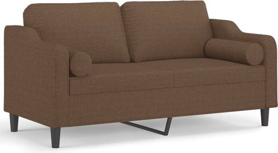 vidaXL Tweezitsbank 140 cm stof bruin