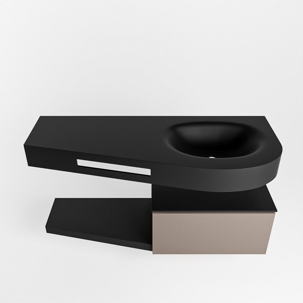 Mondiaz Riva Dulcet badkamermeubel rechts 120 urban en smoke - 120x50x53cm