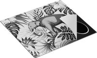 Chefcare Inductie Beschermer Tropisch Getekende Olifant - Zwart Wit - 57,6x51,6 cm