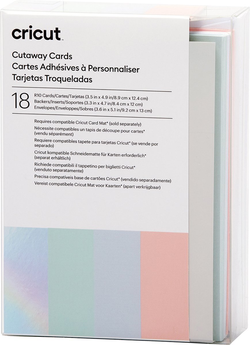 CRICUT Cut-Away Cards Pastel R10 (8,9 cm x 12,4 cm) 18-pack