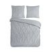 Muller Textiles Pure dekbedovertrek luxe stiksel plooien - 1 persoons 140x200/220 cm - Zilver - Microvezel