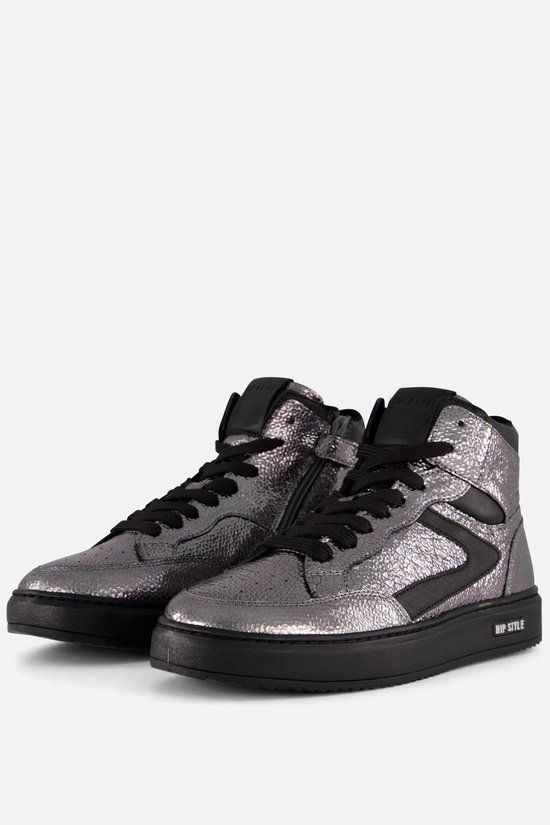 HIP Metallic Sneakers zilver Leer - Dames - Maat 39
