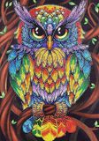 Blue owl, diamond painting, 30x40 cm
